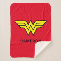 Wonder Woman | Classic Logo | Add Your Name Sherpa Blanket