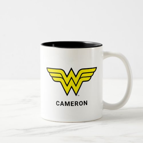 Wonder Woman  Classic Logo  Add Your Name Two_Tone Coffee Mug
