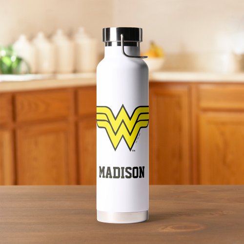 Wonder Woman  Classic Logo  Add Your Name Water Bottle
