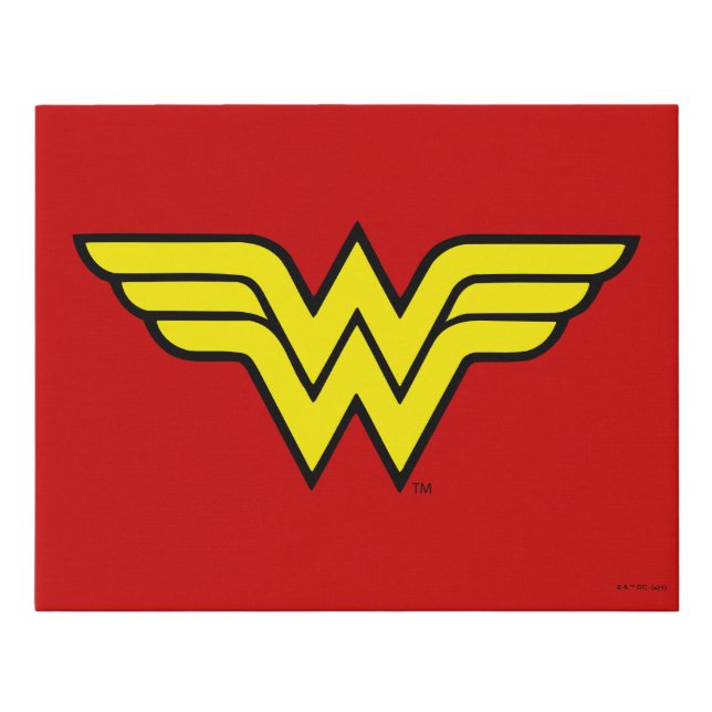Wonder Woman | Classic Logo Faux Canvas Print (Front)