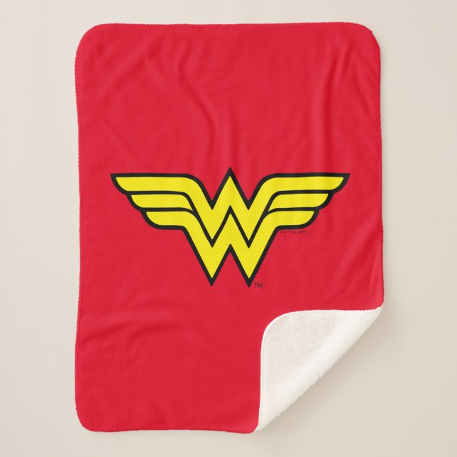 Wonder Woman | Classic Logo Sherpa Blanket (Front)