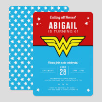 Wonder Woman - Classic Logo Stars Birthday Invitation