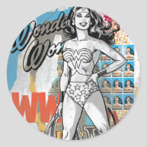 Wonder Woman Collage 2 Classic Round Sticker