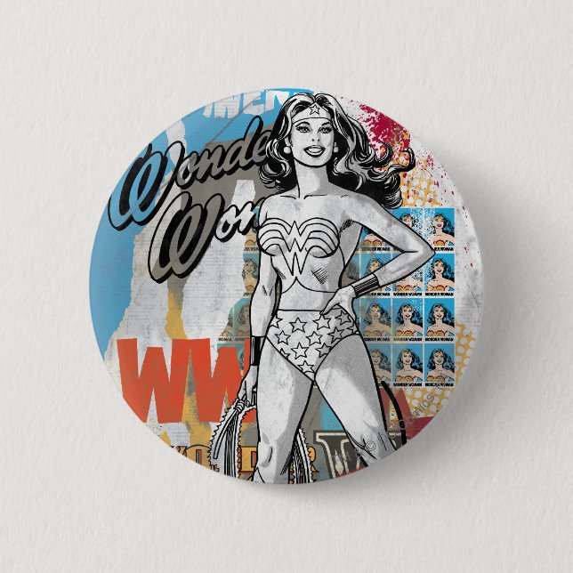 Wonder Woman Collage 2 Pinback Button (Front)
