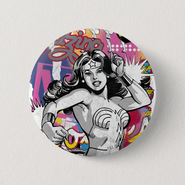 Wonder Woman Collage 3 Pinback Button (Front)