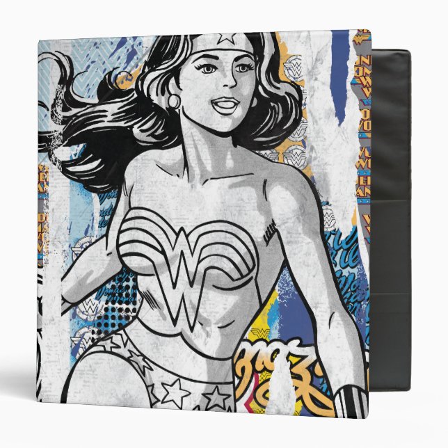 Wonder Woman Collage 4 3 Ring Binder (Front/Inside)