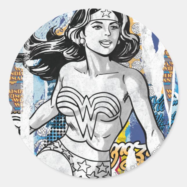 Wonder Woman Collage 4 Classic Round Sticker (Front)