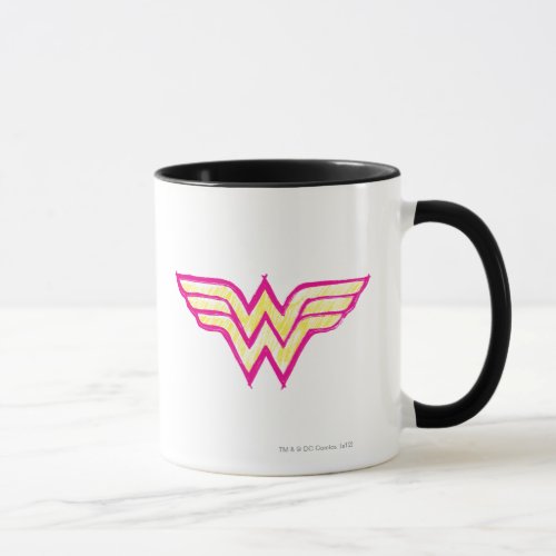 Wonder Woman Colorful Pink and Yellow Logo Mug