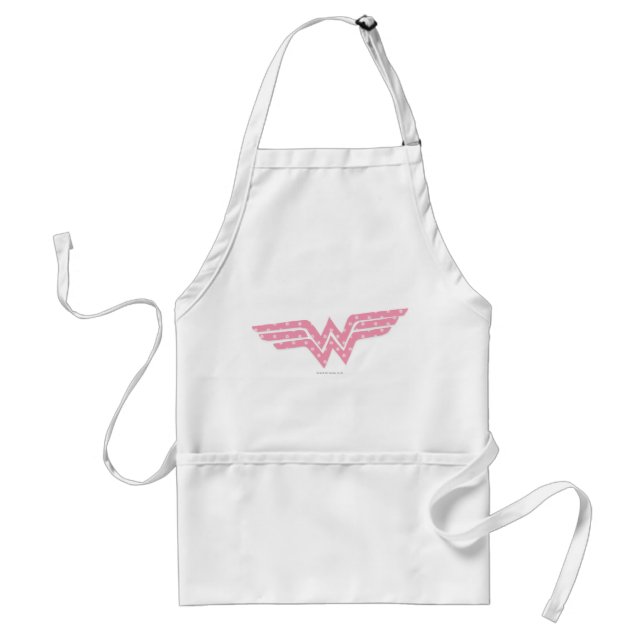 Wonder Woman Colorful Pink Floral Logo Adult Apron (Front)