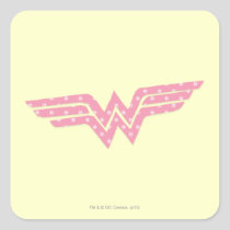Wonder Woman Colorful Pink Floral Logo Square Sticker