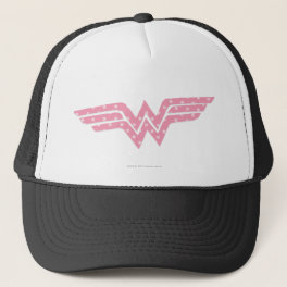 Wonder Woman Colorful Pink Floral Logo Trucker Hat