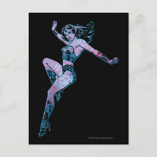 Wonder Woman Colorful Pose Postcard (Front)