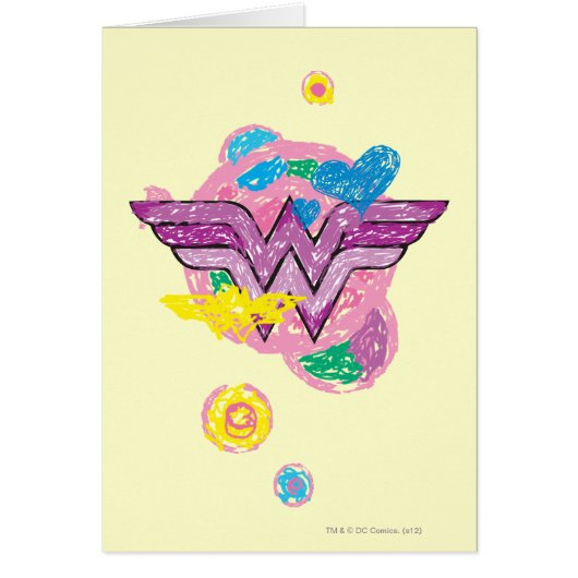 Wonder Woman Colorful Scribbles Cards (Front)