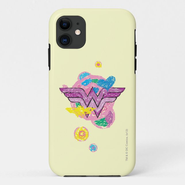 Wonder Woman Colorful Scribbles Case-Mate iPhone Case (Back)