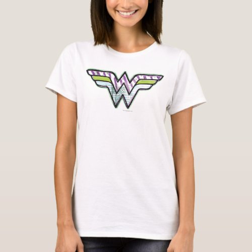Wonder Woman Colorful Sketch Logo T_Shirt