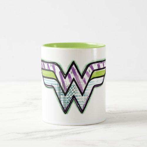 Wonder Woman Colorful Sketch Logo Two_Tone Coffee Mug