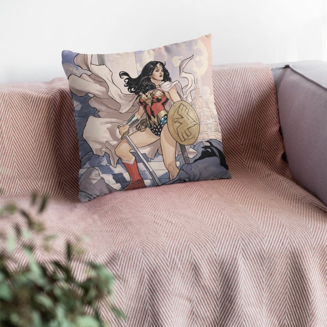 Wonder Woman Comic Cover #13 Throw Pillow (Creator Uploaded)