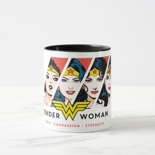 Wonder Woman Comic Evolution Graphic Mug