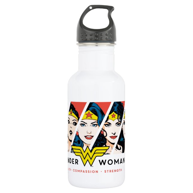 Wonder Woman Comic Evolution Graphic Stainless Steel Water Bottle (Front)