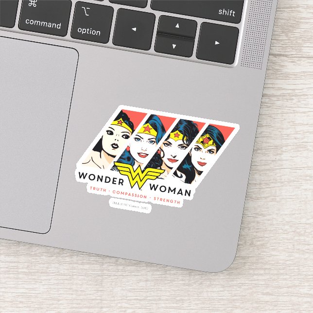 Wonder Woman Comic Evolution Graphic Sticker (Detail)
