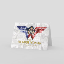 Wonder Woman Crossed Arms in Logo Collage Card