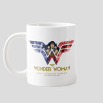 Wonder Woman Crossed Arms in Logo Collage Giant Coffee Mug
