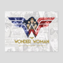 Wonder Woman Crossed Arms in Logo Collage Invitation Postcard