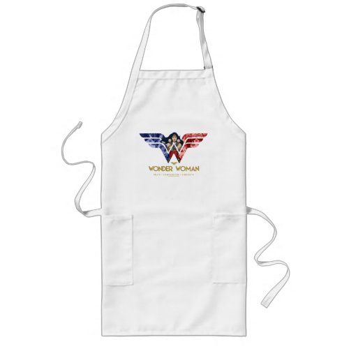 Wonder Woman Crossed Arms in Logo Collage Long Apron
