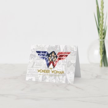 Wonder Woman Crossed Arms In Logo Collage Note Card by wonderwoman at Zazzle