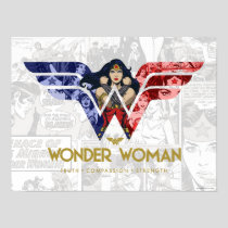 Wonder Woman Crossed Arms in Logo Collage Poster
