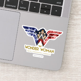 Wonder Woman Crossed Arms in Logo Collage Sticker