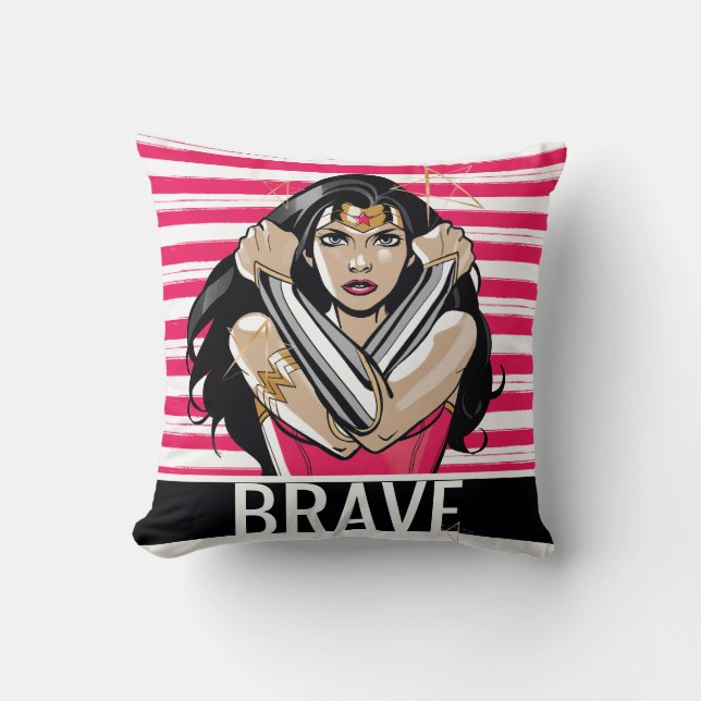 Wonder Woman Defend - Template Throw Pillow (Front)