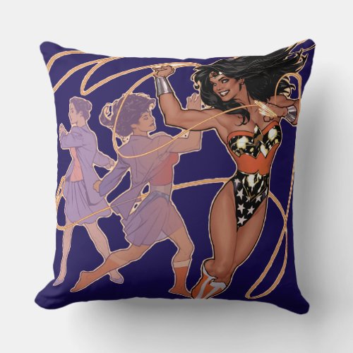 Wonder Woman Diana Prince Transformation Throw Pillow