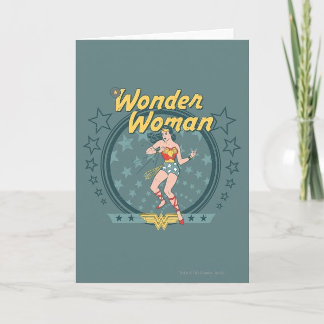 Wonder Woman Distressed Star Design Card (Front)
