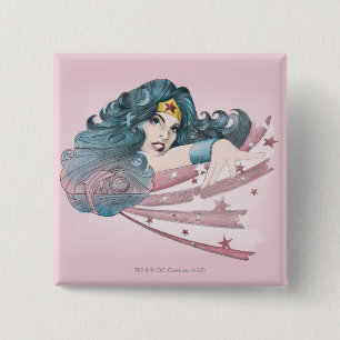 Wonder Woman Dolphin and Stripes Pinback Button