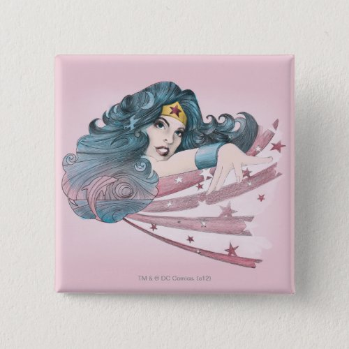 Wonder Woman Dolphin and Stripes Pinback Button