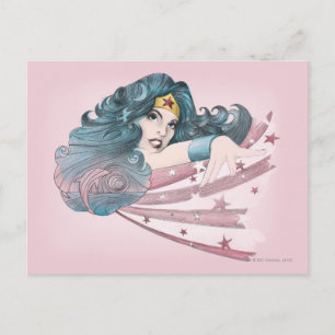 Wonder Woman Dolphin and Stripes Postcard