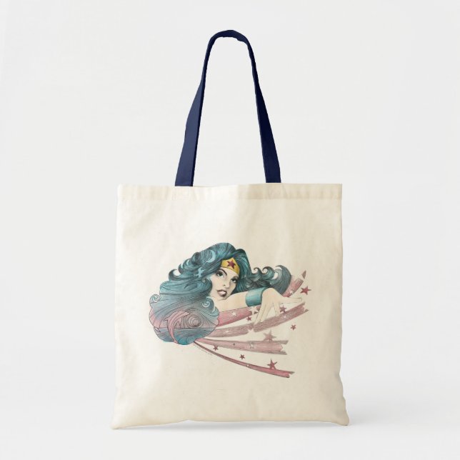 Wonder Woman Dolphin and Stripes Tote Bag (Front)