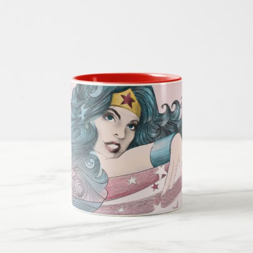 Wonder Woman Dolphin and Stripes Two_Tone Coffee Mug