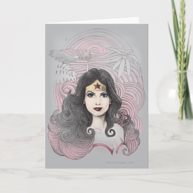 Wonder Woman Eagle and Trees Card (Front)