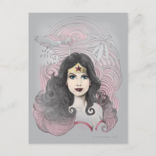 Wonder Woman Eagle and Trees Postcard