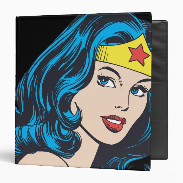 Wonder Woman Face 3 Ring Binder (Front/Inside)