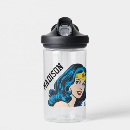 Wonder Woman Face  Add Your Name Water Bottle