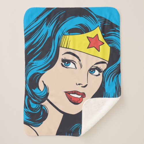 Wonder Woman Face Sherpa Blanket