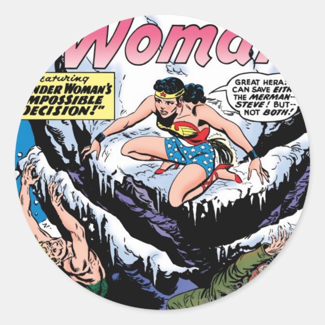 Wonder Woman Featuring Wonder Girl Classic Round Sticker (Front)