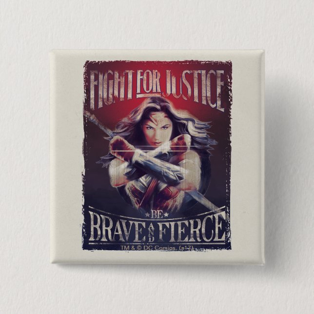 Wonder Woman Fight For Justice Button (Front)