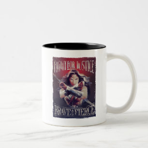 Wonder Woman Fight For Justice Two-Tone Coffee Mug