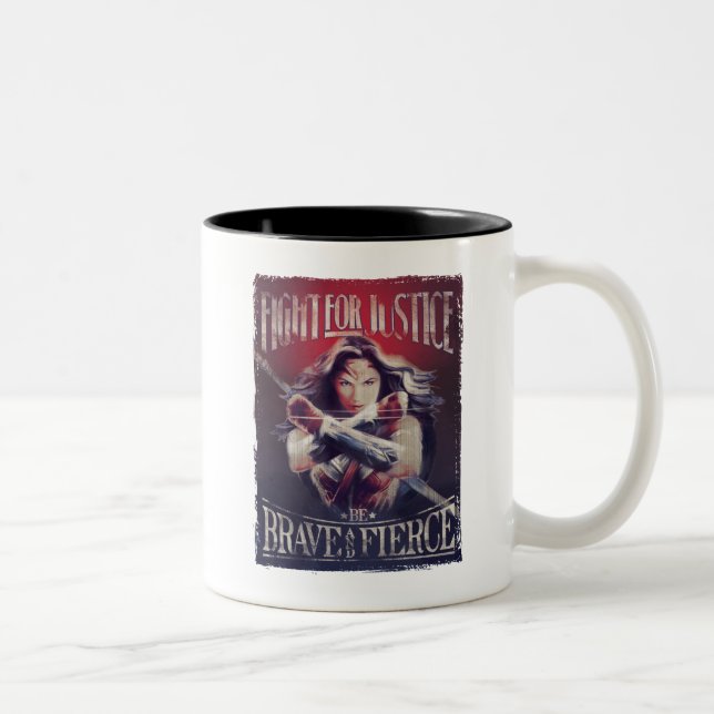Wonder Woman Fight For Justice Two-Tone Coffee Mug (Right)