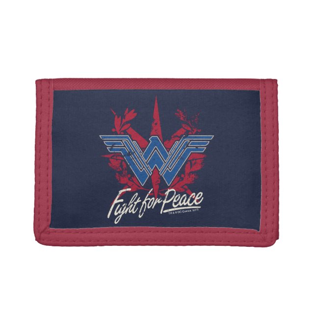 Wonder Woman Fight For Peace Symbol Trifold Wallet (Front)