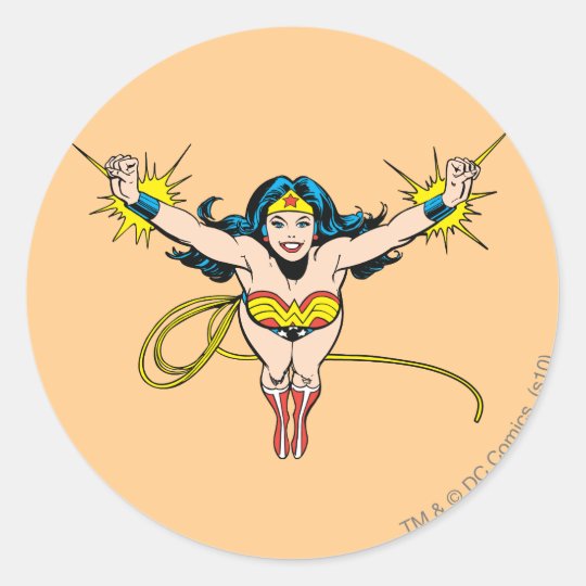 Wonder Woman Fly Forward Classic Round Sticker Zazzle Com